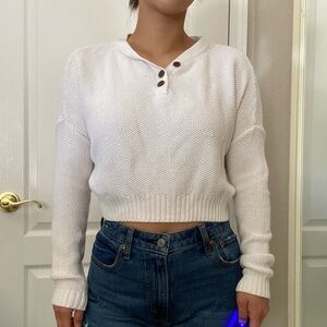 LA Hearts Waffle Knit Cropped Sweater